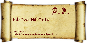 Páva Mária névjegykártya