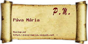 Páva Mária névjegykártya