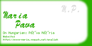 maria pava business card